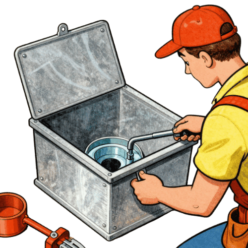 Grease trap plumbing maintenance